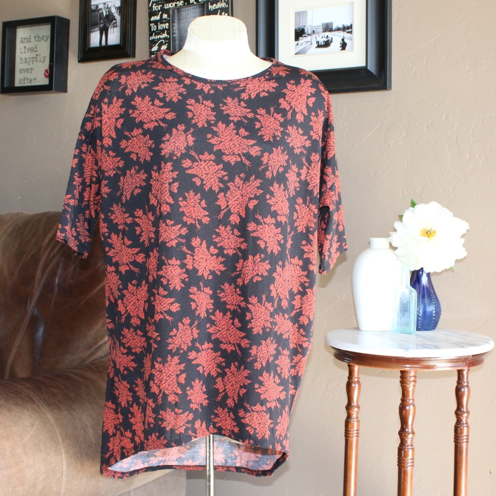 Lularoe | NWOT Black and Orange Floral Irma